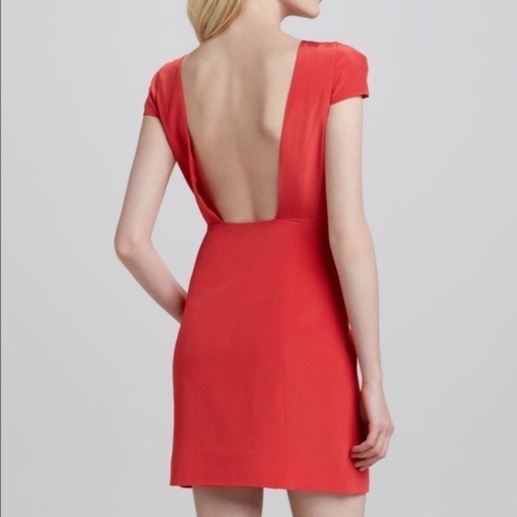 Tibi Red Silk Cap Sleeve Mini Dress Southern Charm - Picture 3 of 7